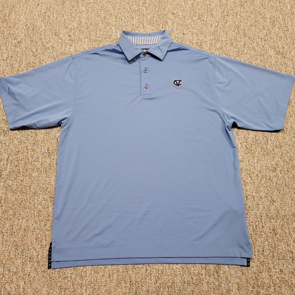 Footjoy Polo Shirt Men Large Blue Pullover Golf Prodry Lisle Performance Stretch
